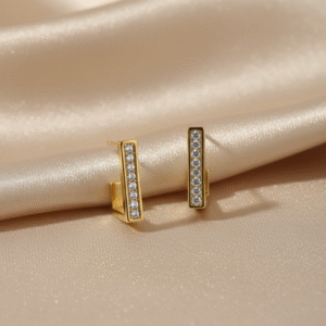 Heart Dangle Anti-Tarnish Gold Huggie Earrings