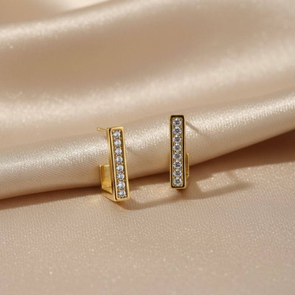 Heart Dangle Anti-Tarnish Gold Huggie Earrings