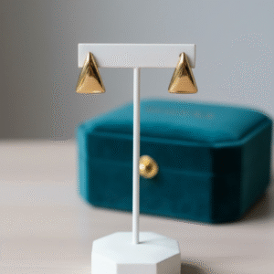 Golden Triangle Stud Earrings – Anti Tarnish Finish