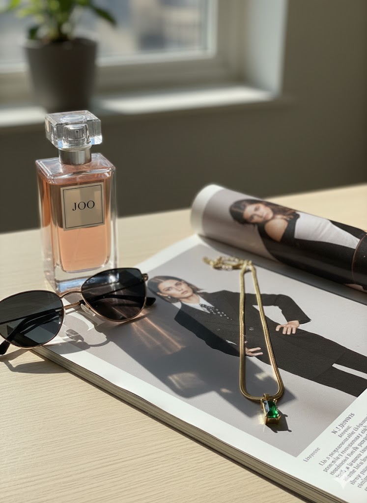 Elegant Rectangular Green Stone Gold Chain Necklace - Image 4